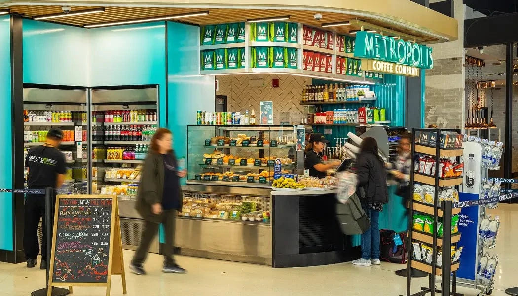 O’Hare café, located at Terminal 5, Gate M30.
